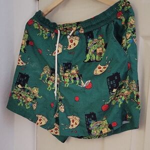 OppoSuits Green and Purple Graphic Shorts TMNT